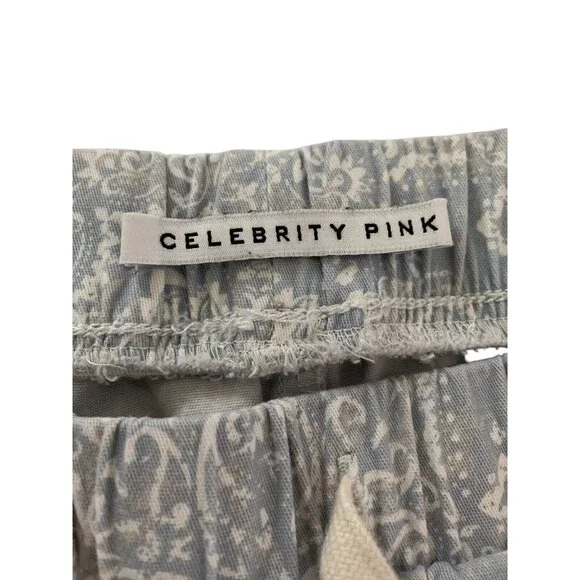 Light Bluish Gray Paisley Cargo Jogger Pants With Elastic Waist & Drawstring - Picture 7 of 9